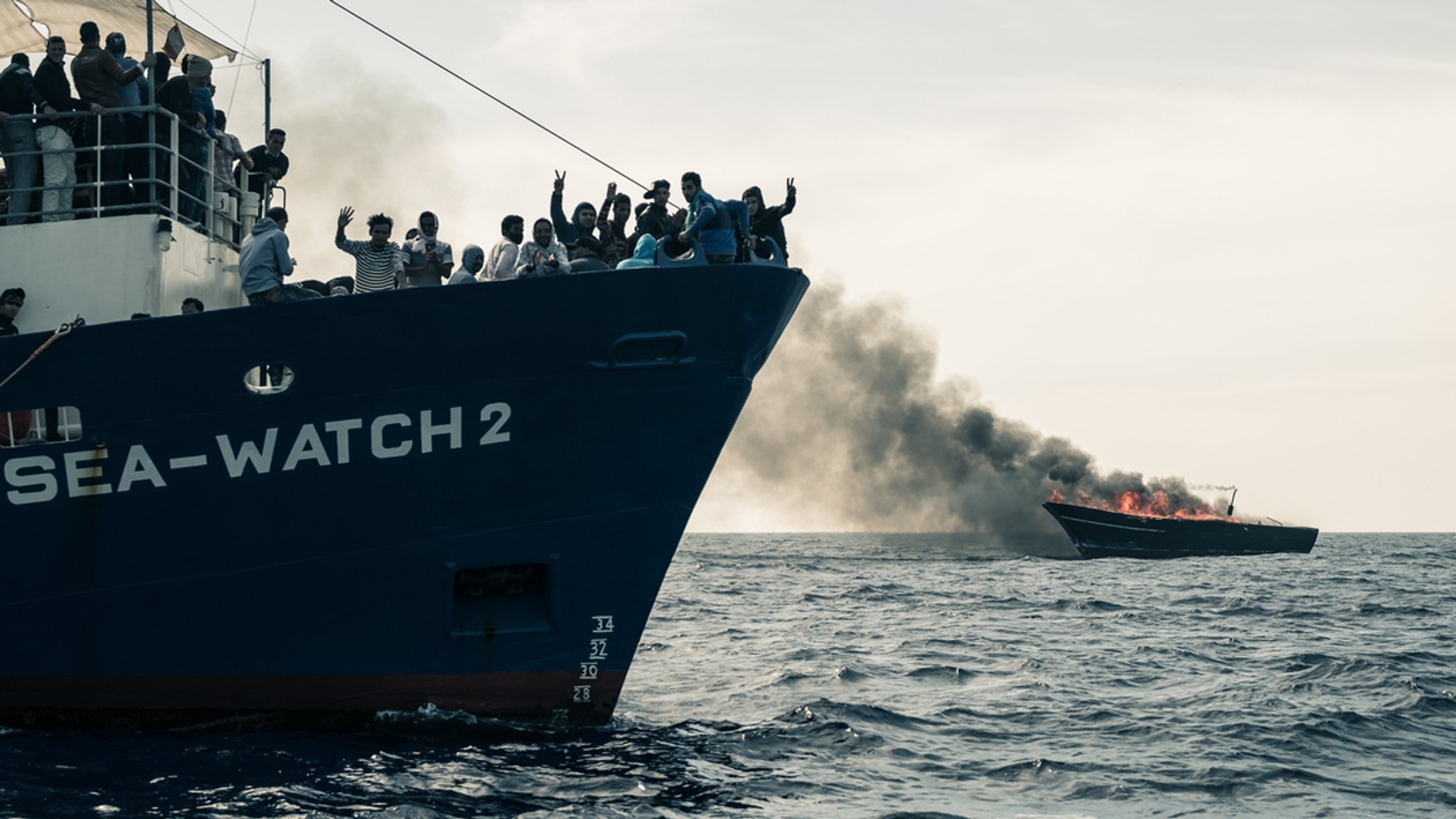 Rettung von Flüchtlingen im Mittelmeer 2017.