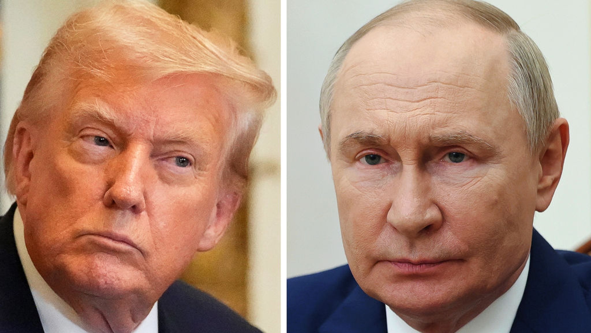 ARCHIV - 07.08.2025, ---: KOMBO - US-Präsident Donald Trump (l, Archivfoto vom 30.07.2025) und Russlands Präsident Wladimir Putin (Archivfoto vom 27.07.2025). US-Präsident Donald Trump und Kremlchef Wladimir Putin wollen sich voraussichtlich kommende Woche erstmals persönlich zu Gesprächen über eine Beendigung des russischen Angriffskrieges gegen die Ukraine treffen. (zu dpa: «Trump und Putin planen Gipfel - Selenskyj will dabei sein») Foto: Mark Schiefelbein/Mihail Metzel/AP/Pool Sputnik Government via AP/dpa +++ dpa-Bildfunk +++