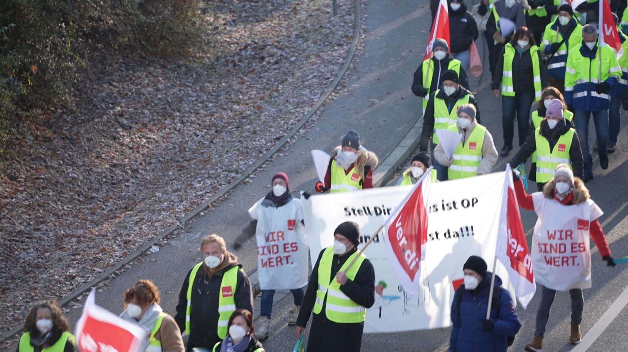 Demonstrationszug in Regensburg