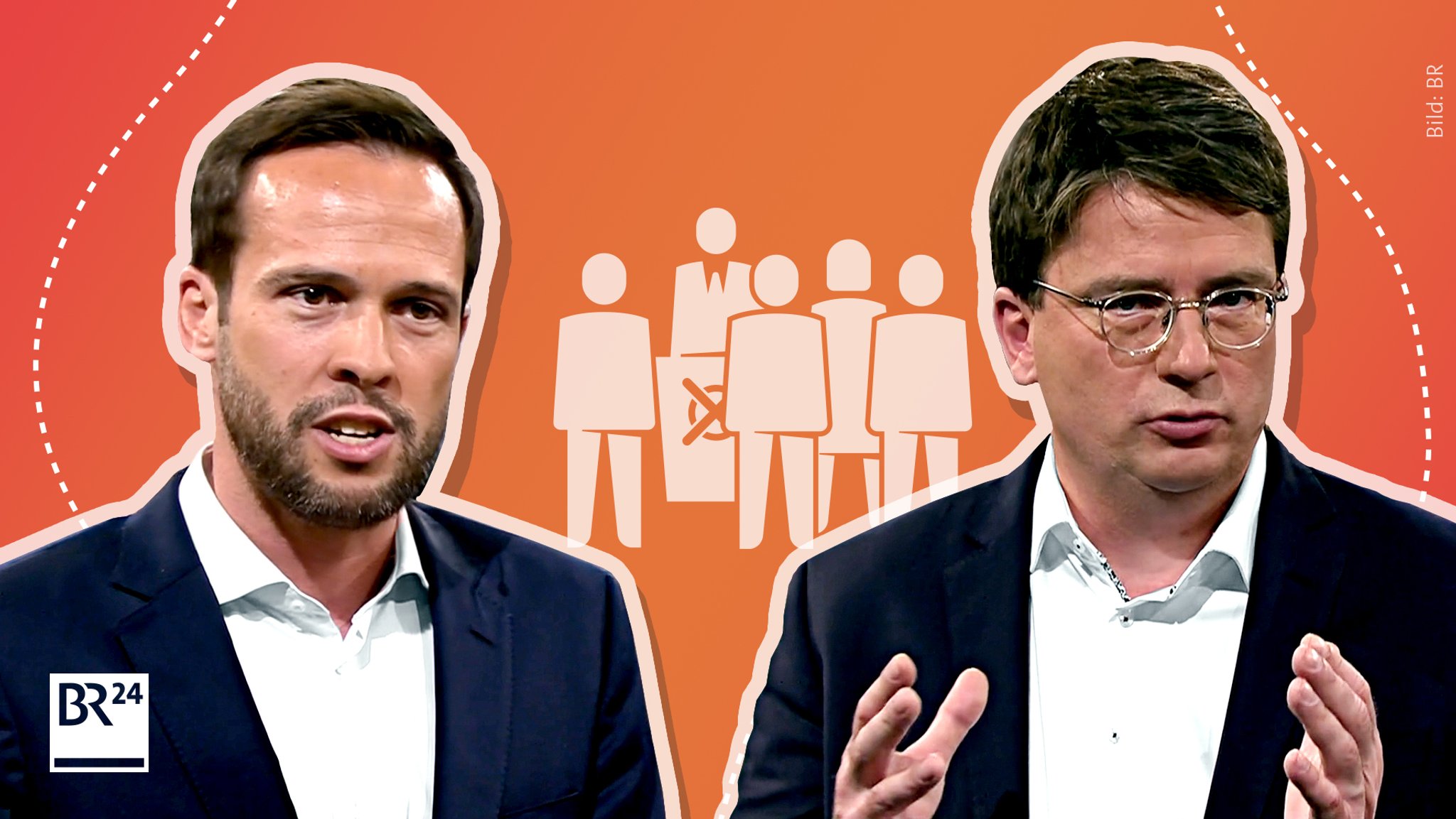 Martin Hagen (FDP) und Florian von Brunn (SPD) äußerten sich unter anderem zu Atommüll-Endlagern, zu Rentenerhöhungen und zum Tempolimit.