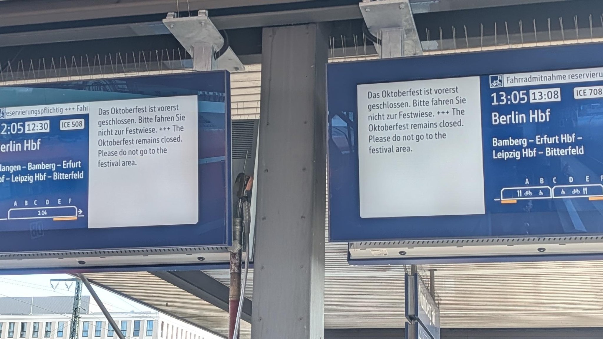 Reisehinweise am Hauptbahnhof Nürnberg