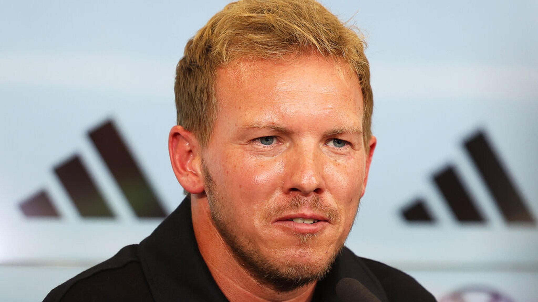 22.09.2023, Hessen, Frankfurt/Main: Fußball: DFB, Nationalmannschaft, Pressekonferenz nach der Präsidiumssitzung. Der neue Bundestrainer Julian Nagelsmann spricht auf einer Pressekonferenz. Foto: Jörg Halisch/dpa +++ dpa-Bildfunk +++