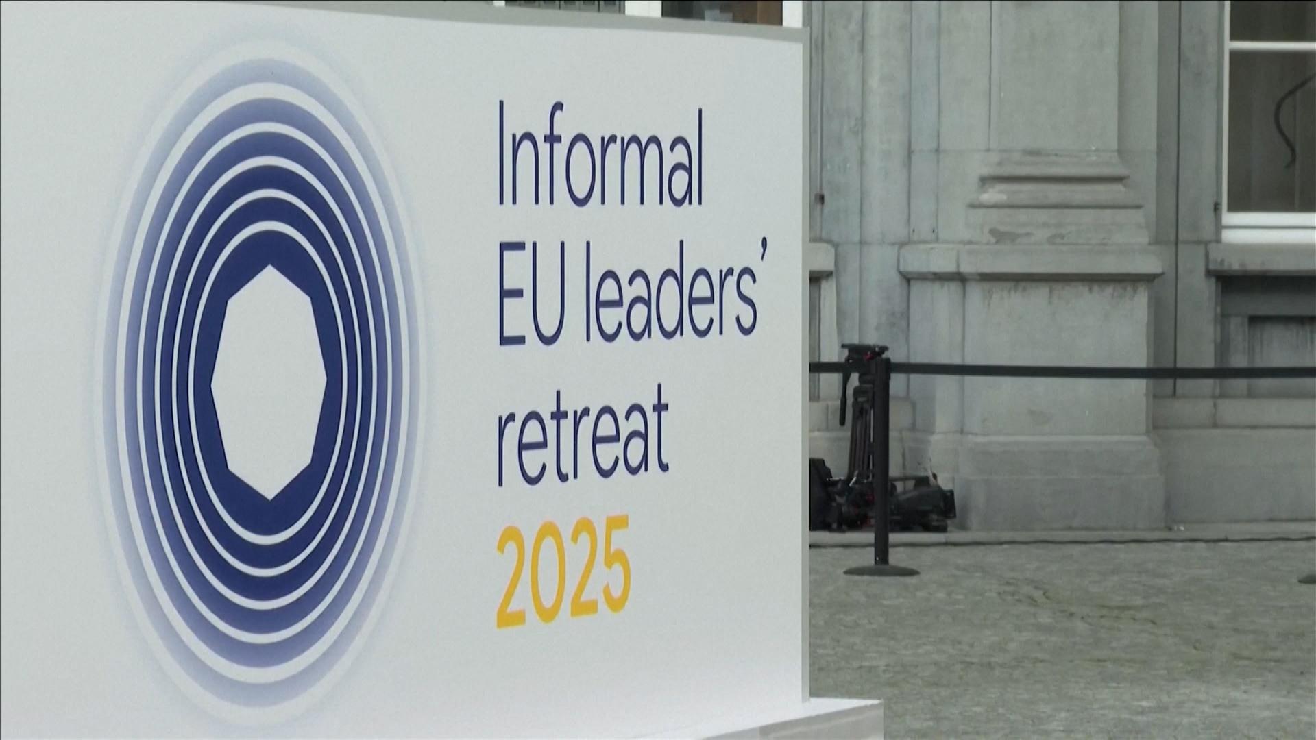 Schild zum EU-Gipfel in Brüssel 