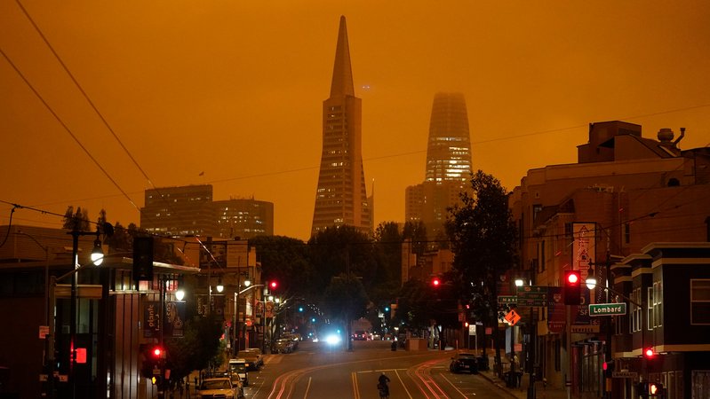 Archivbild der Transamerica-Pyramide in San Francisco von 2020 | Bild: picture alliance / ASSOCIATED PRESS | Eric Risberg Archivbild der Transamerica-Pyramide in San Francisco von 2020