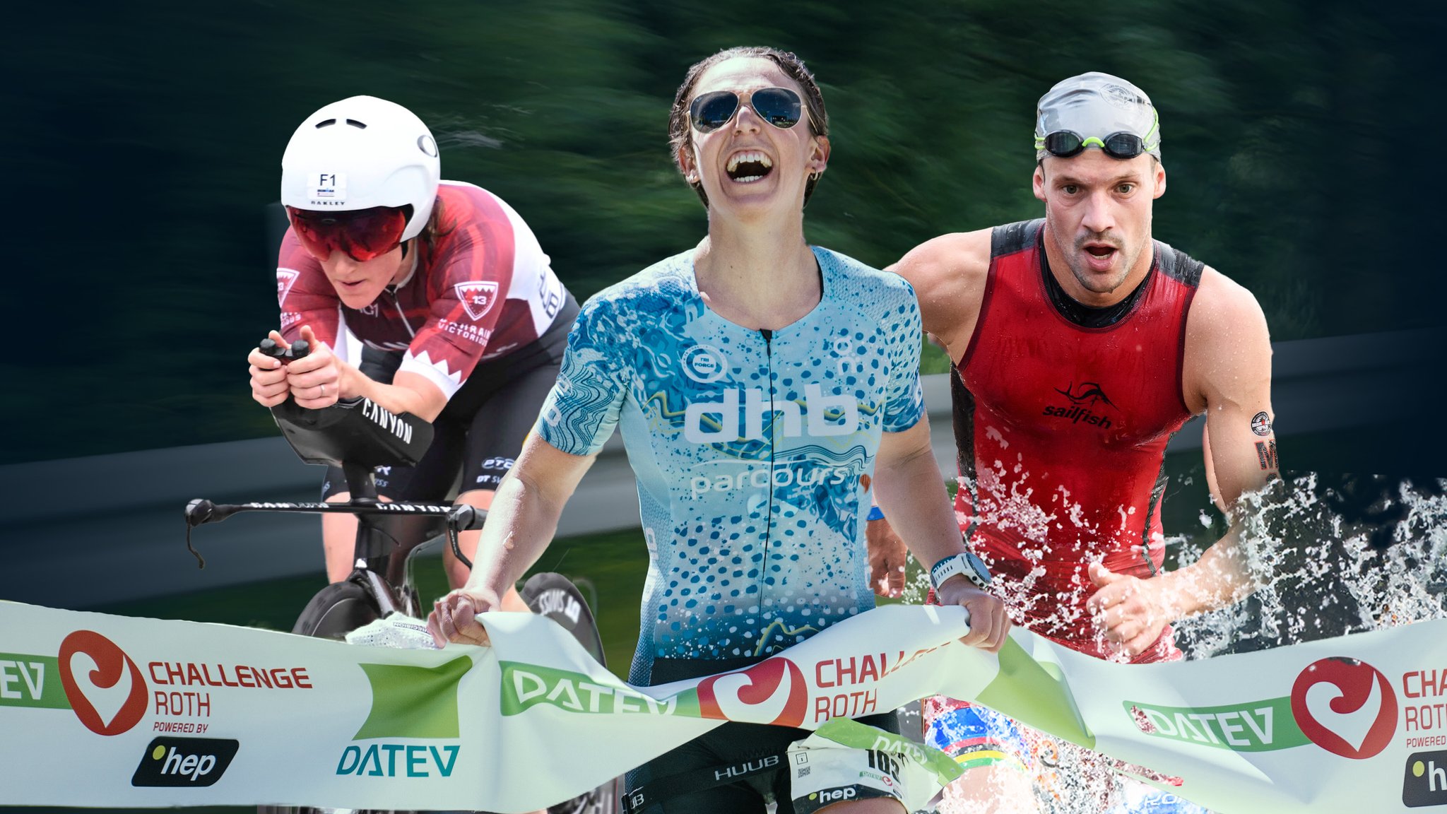 Challenge Roth: Kat Matthews, Fenella Langridge, Patrick Lange | Bild: picture-alliance/dpa; Collage: BR Challenge Roth: Kat Matthews, Fenella Langridge, Patrick Lange