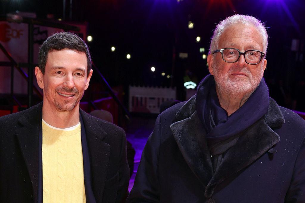 Oliver Berben (l)  und Martin Moszkowicz bei der Premiere zum Film «Sonne und Beton» im Rahmen der Berlinale auf dem Roten Teppich. (zu dpa: «Oliver Berben wird Chef von Constantin Film - Moszkowicz übergibt») Foto: Jörg Carstensen/dpa +++ dpa-Bildfunk +++ | Bild:dpa-Bildfunk/Jörg Carstensen