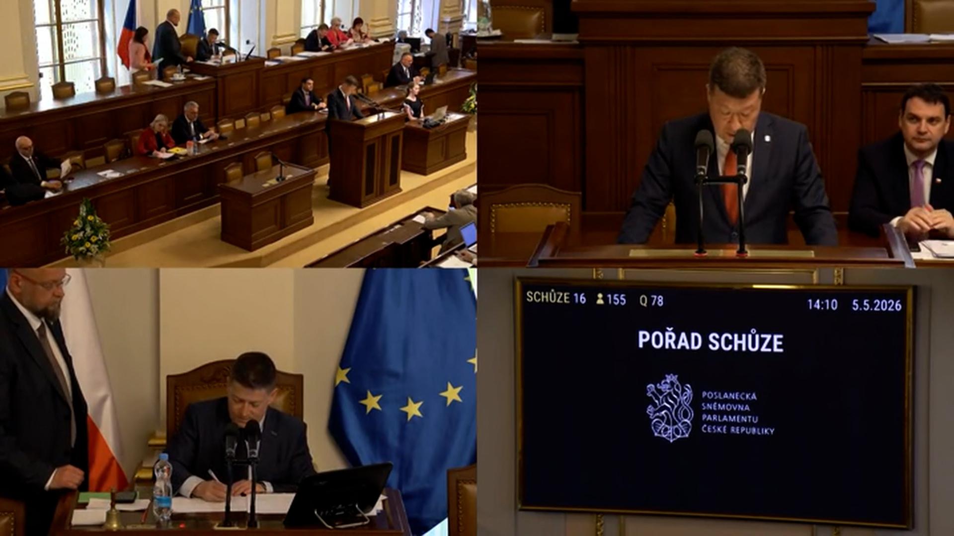 Collage aus dem tschechisches Parlament