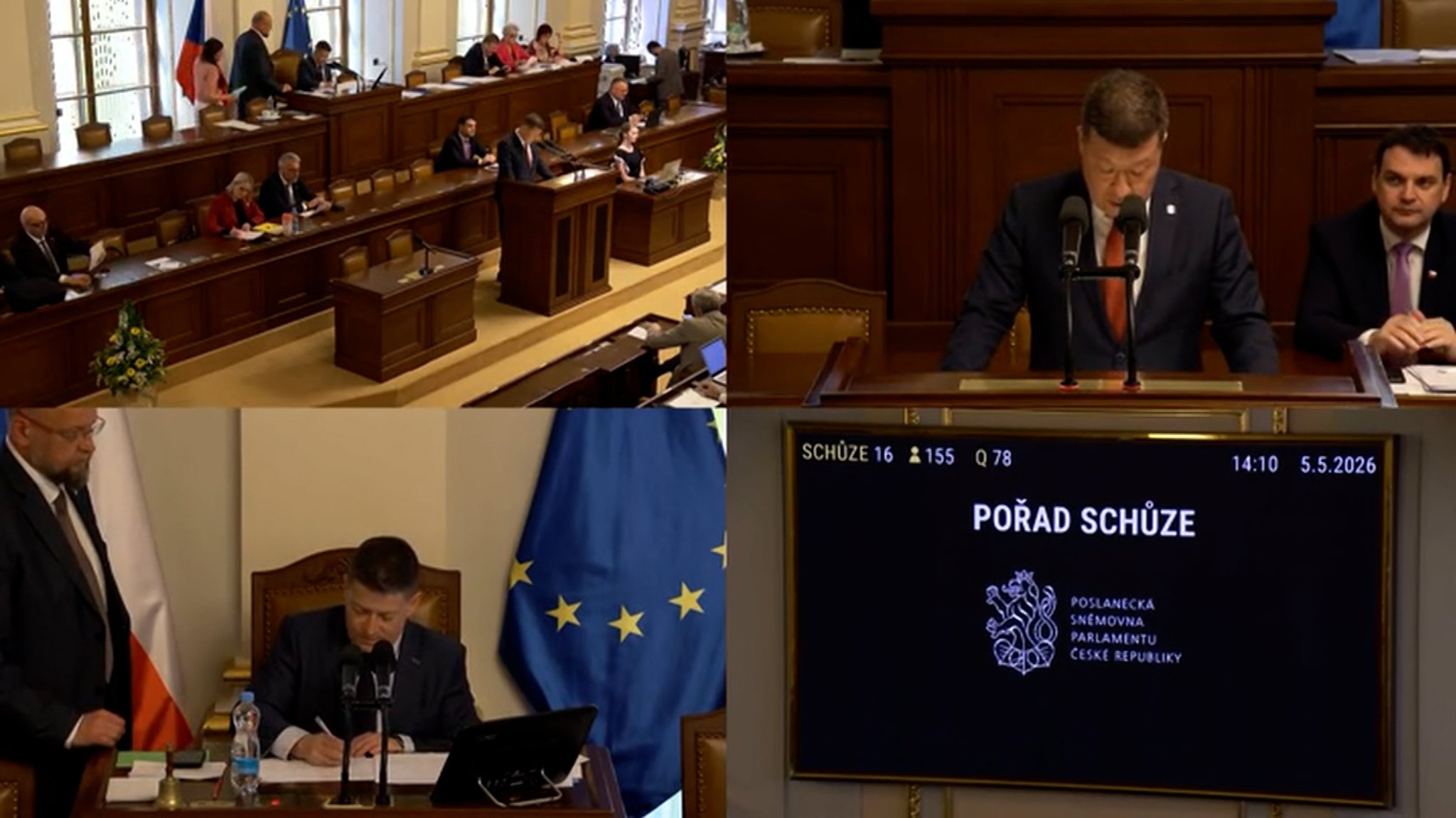 Collage aus dem tschechisches Parlament