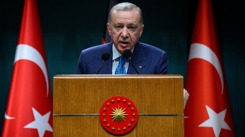 ARCHIV - 05.02.2025, Türkei, Ankara: Recep Tayyip Erdogan, Präsident der Türkei, äußert sich bei einer Pressekonferenz mit Bundespräsident Steinmeier nach einem Gespräch im Präsidentenpalast. (zu dpa: «Erdogan-Rivale muss in U-Haft · mehr Proteste erwartet») Foto: Bernd von Jutrczenka/dpa +++ dpa-Bildfunk +++ | Bild: dpa-Bildfunk/Bernd von Jutrczenka ARCHIV - 05.02.2025, Türkei, Ankara: Recep Tayyip Erdogan, Präsident der Türkei, äußert sich bei einer Pressekonferenz mit Bundespräsident Steinmeier nach einem Gespräch im Präsidentenpalast. (zu dpa: «Erdogan-Rivale muss in U-Haft · mehr Proteste erwartet») Foto: Bernd von Jutrczenka/dpa +++ dpa-Bildfunk +++