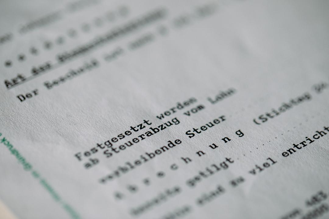 Unterlagen zur Lohnsteuererklärung.