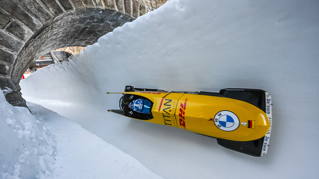 Bob-Training im Natur-Eiskanal in St. Moritz