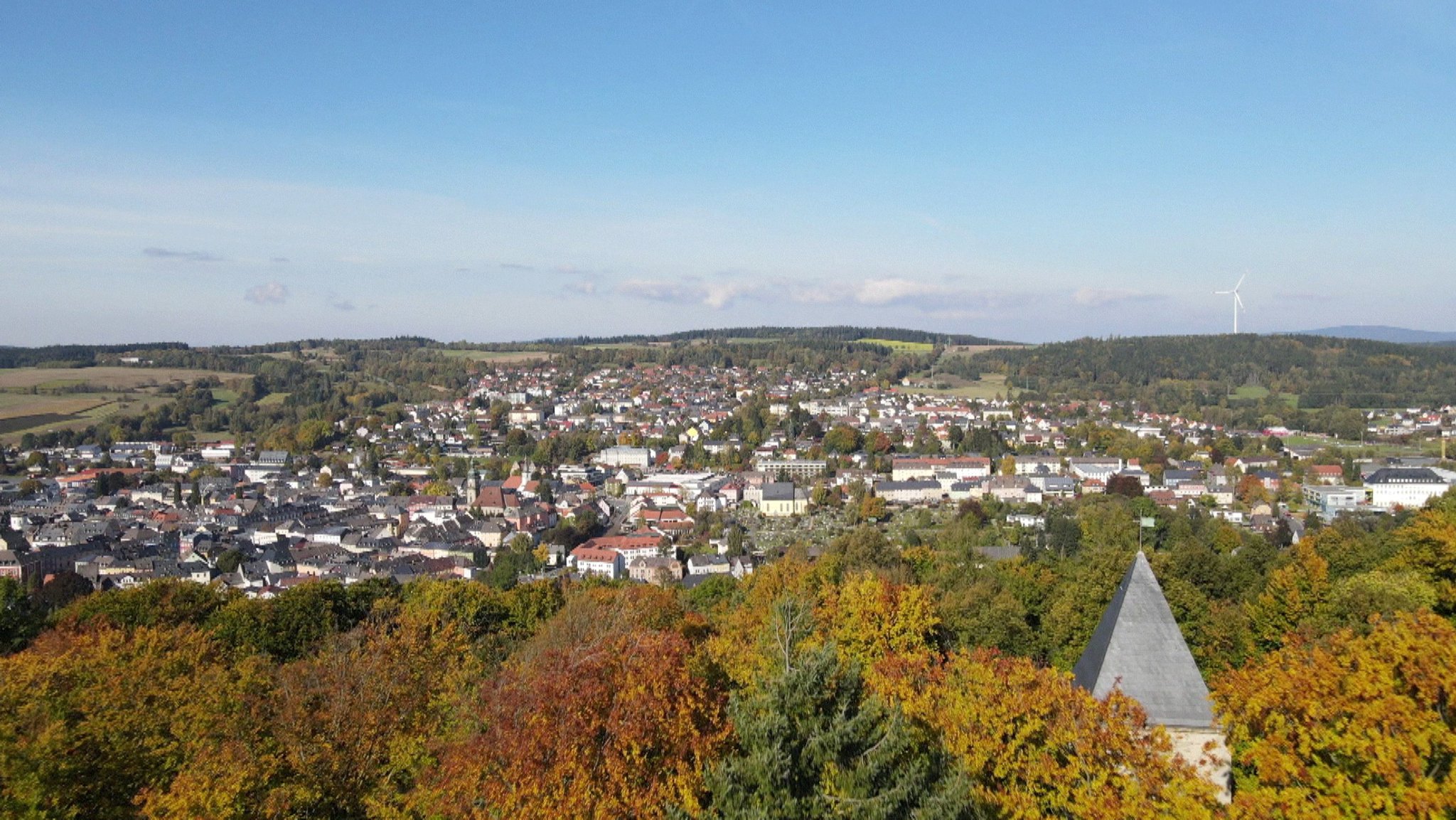 Luftaufnahme der Region Fichtelgebirge 