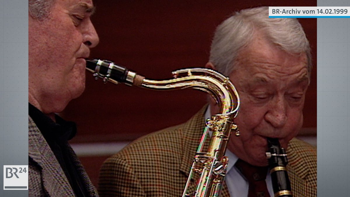 Max Greger links am Saxofon und Hugo Strasser, Klarinette