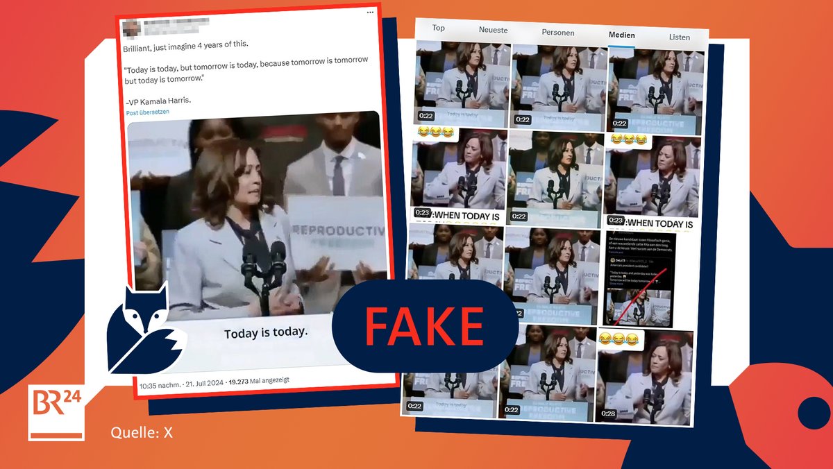 Ein manipuliertes Video der US-Vizepräsidentin Kamala Harris verbreitete sich vor allem auf X sehr stark. 