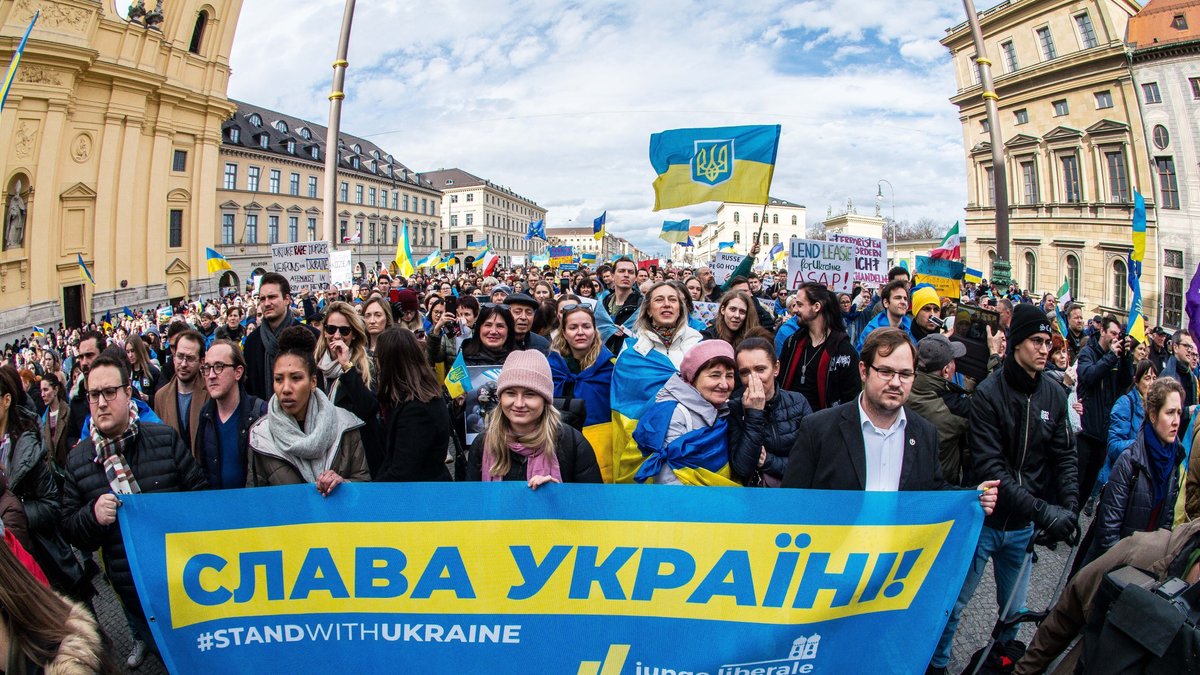 Kundgebung zugunsten der Ukraine während der Münchner Sicherheitskonferenz