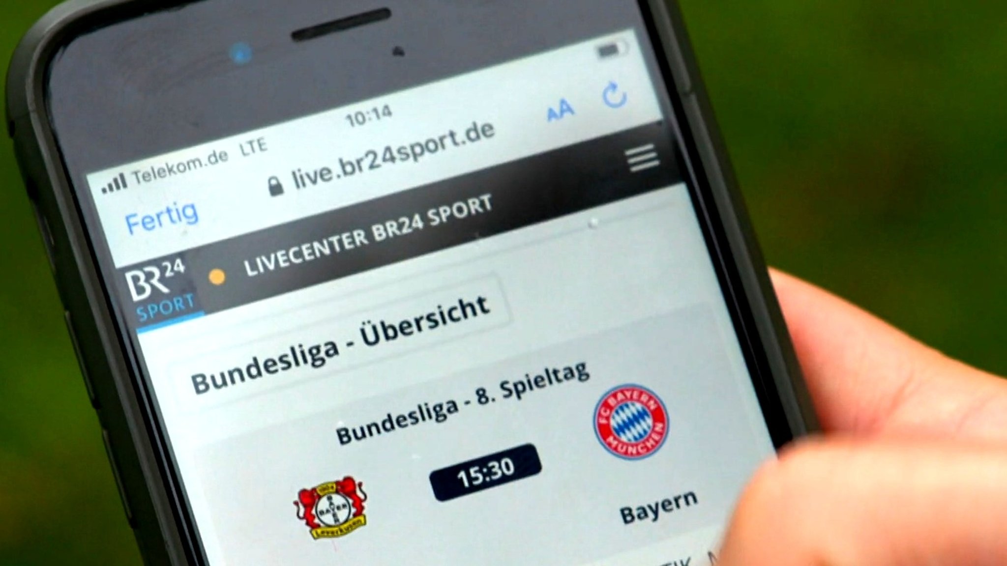 Das Livecenter von BR24 Sport