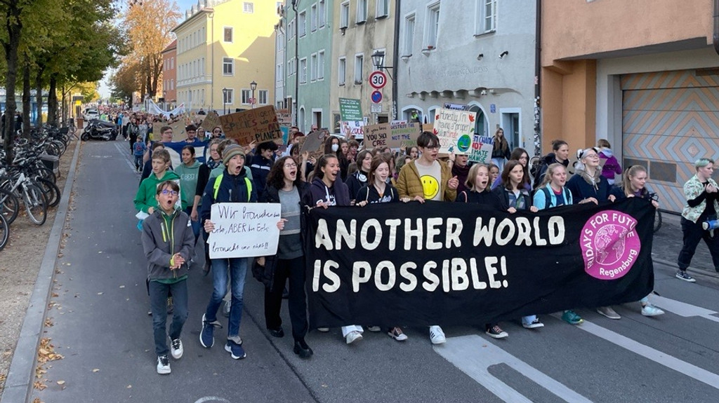 Fridays for Future Demonstranten in Regensburg