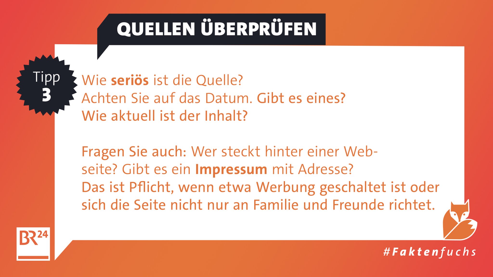 Tipp 3: Prüfen Sie die Quellen!