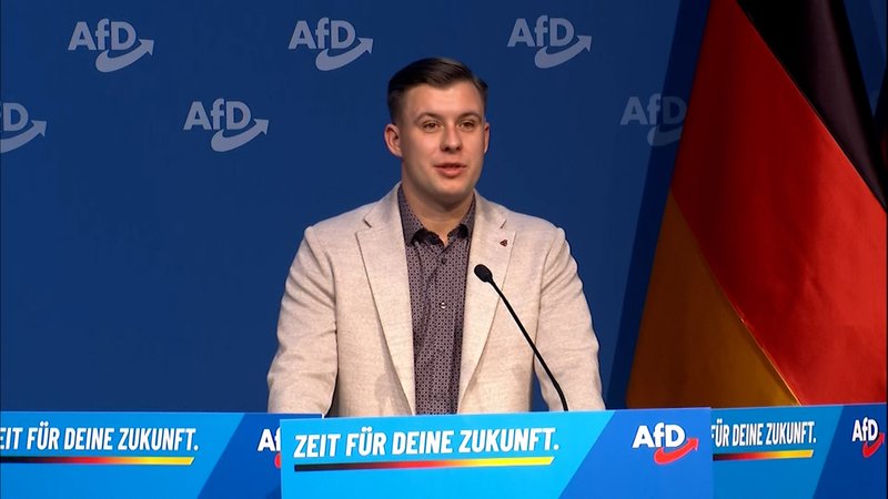 Der Chef der neu gegründeten AfD-Jugendorganisation "Generation Deutschland": Jean-Pascal Hohm. | Bild: BR Der Chef der neu gegründeten AfD-Jugendorganisation "Generation Deutschland": Jean-Pascal Hohm.