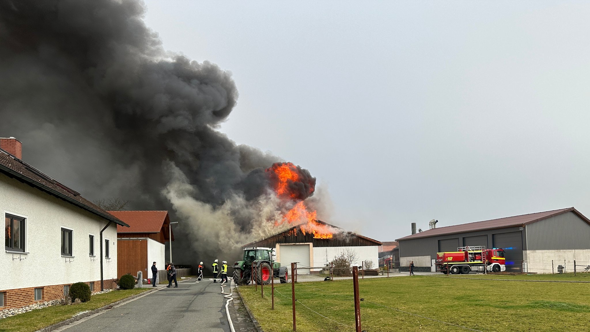 Brennender Schweinestall in Freudenberg