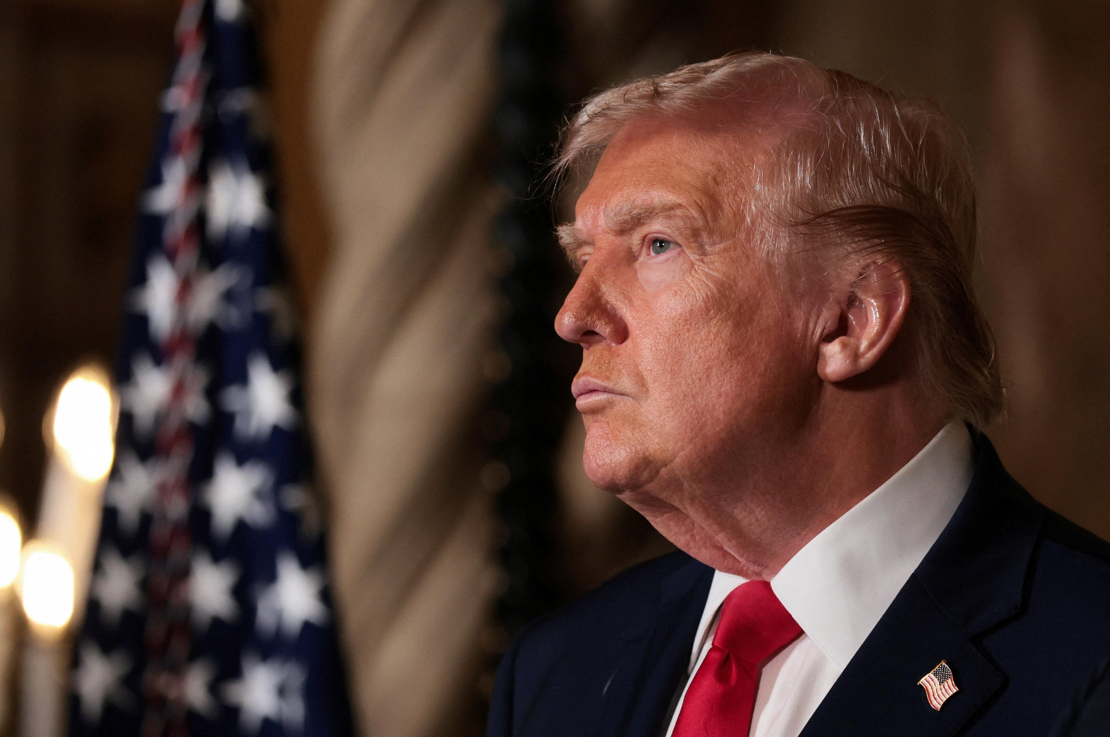 Donald Trump bei seinem Statement in Palm Beach