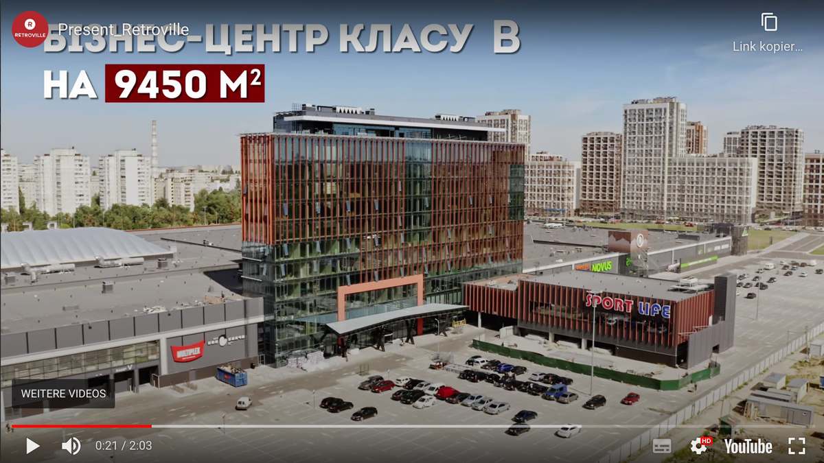 Ansicht des Shopping-Centers, das 2020 eröffnet wurde, aus einem Werbevideo.