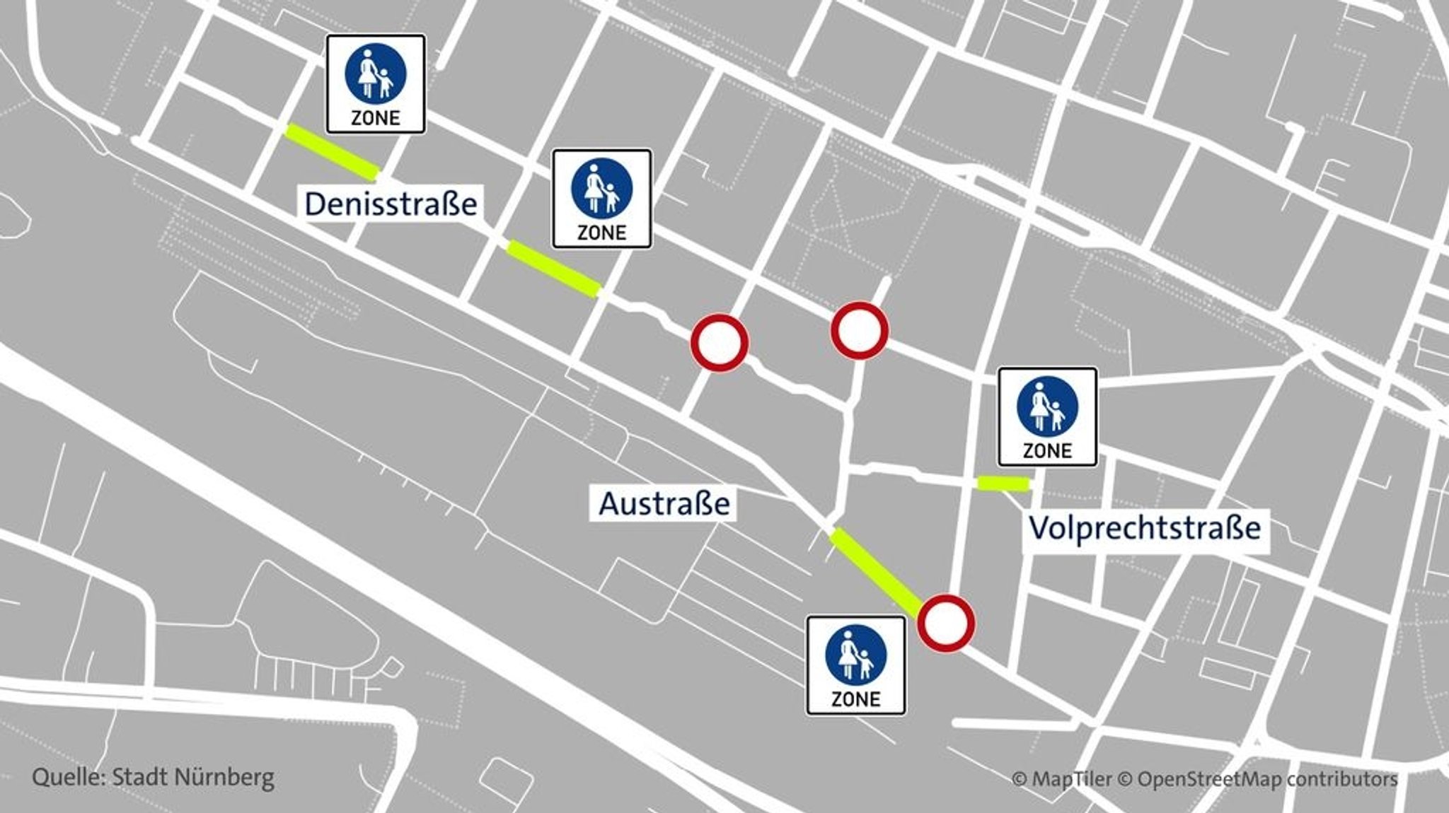 Vier neue Fußgängerzone und Durchfahrtssperren für Autos: Das ist der Superblock in Gostenhof.