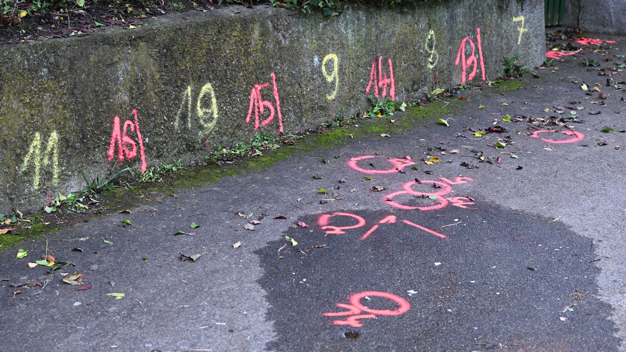 Symbolbild: Markierungen der Spurensicherung 