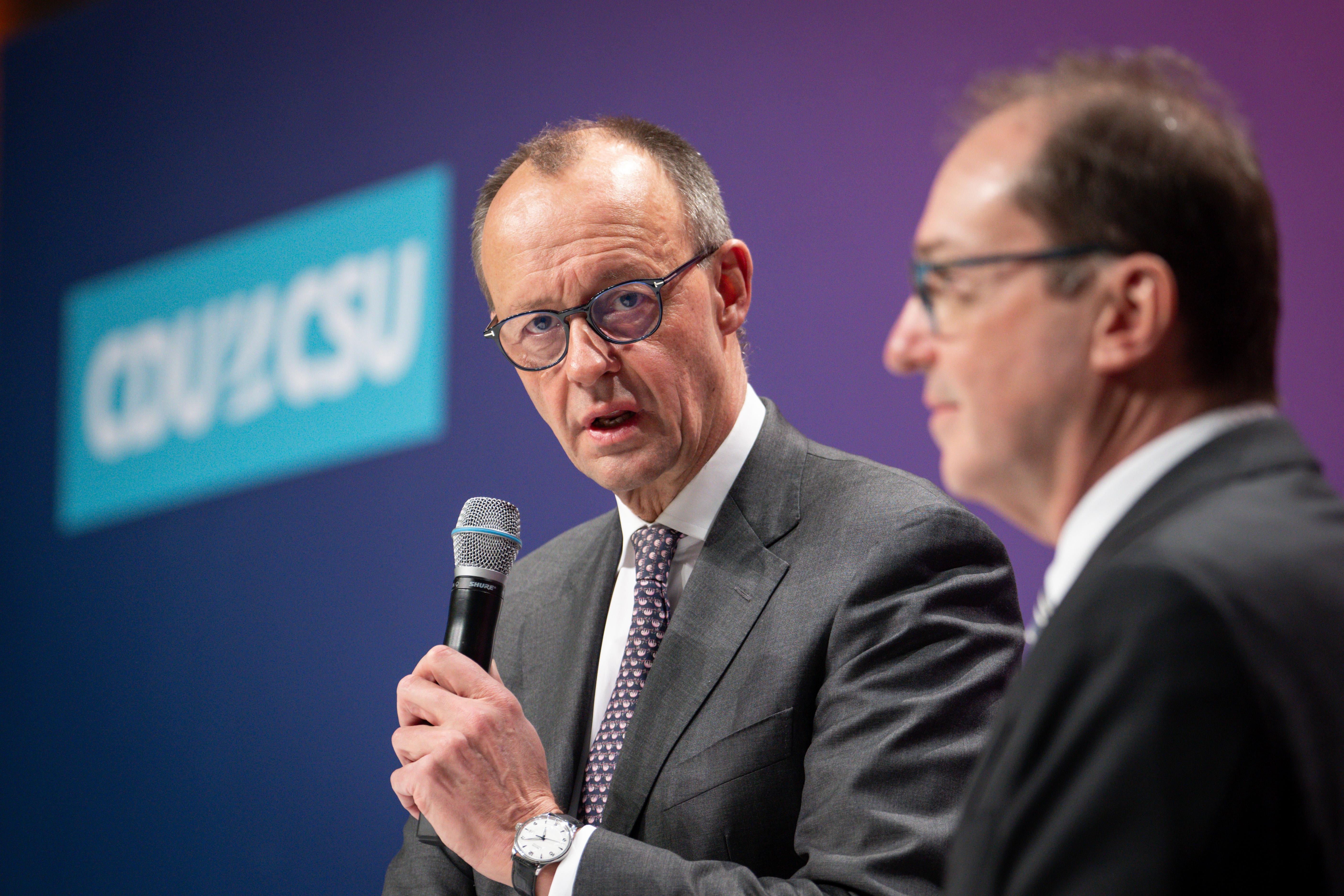 Friedrich Merz, CDU Bundesvorsitzender, und CSU-Landesgruppenchef Alexander Dobrindt.