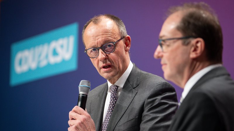Friedrich Merz, CDU Bundesvorsitzender, und CSU-Landesgruppenchef Alexander Dobrindt.