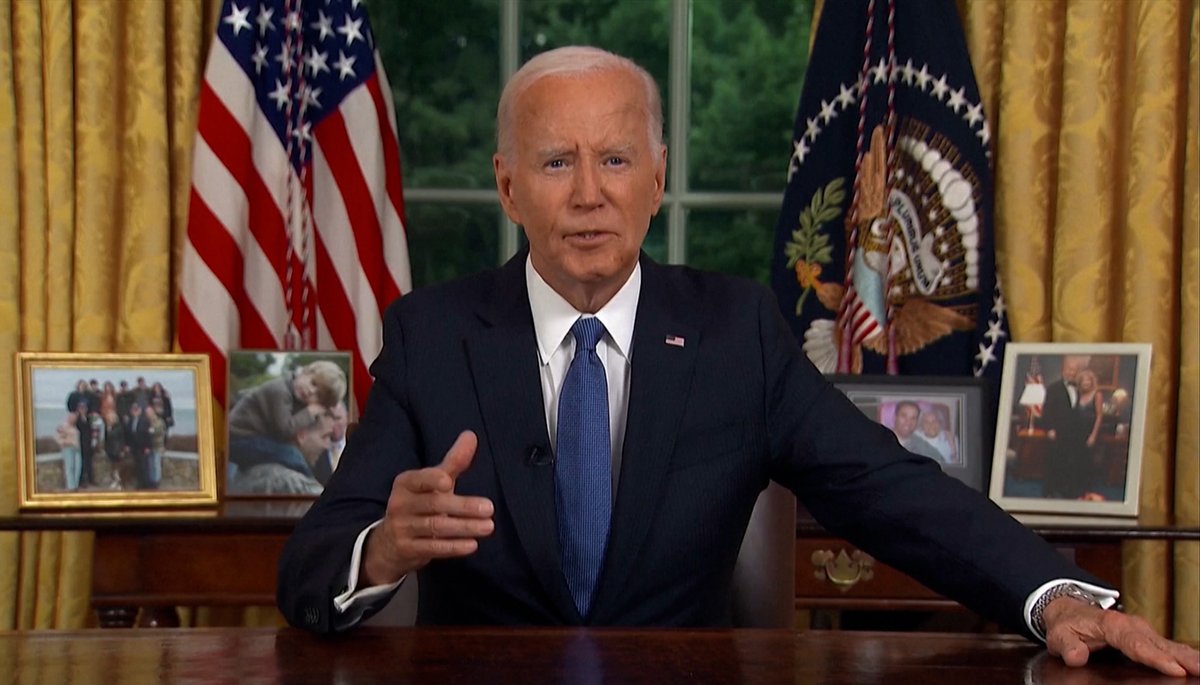 In einer Rede an die Nation erklärt US-Präsident Biden seinen Verzicht auf die Kandidatur. 
