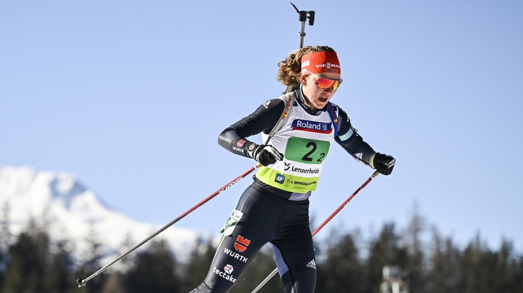 Selina Grotian aus Deutschland in Aktion bei der EM in Lenzerheide. | Bild: dpa-Bildfunk/Gian Ehrenzeller Selina Grotian aus Deutschland in Aktion bei der EM in Lenzerheide.