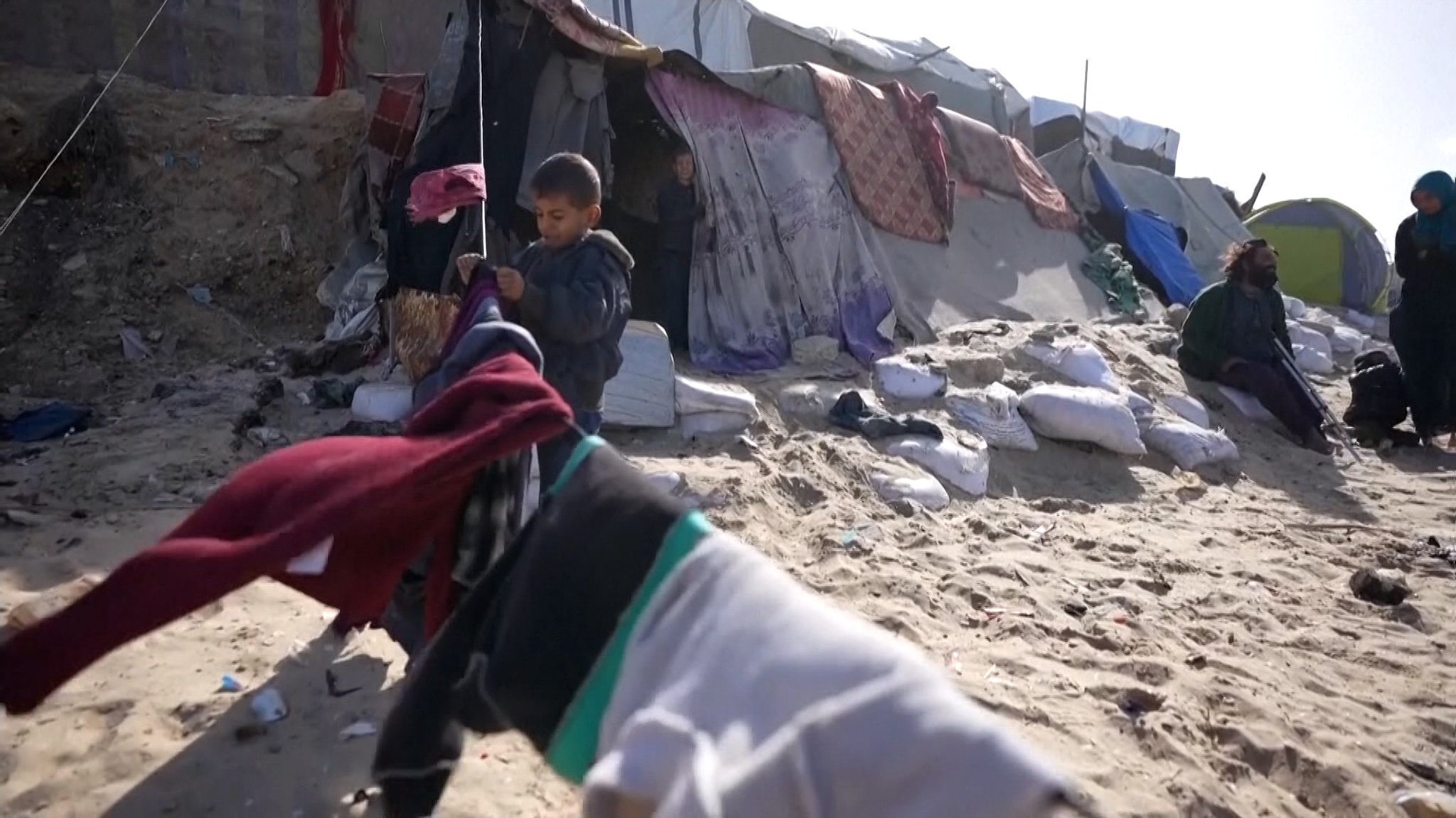 Blick auf den Alltag in einem Flüchtlingslager im Gazastreifen.