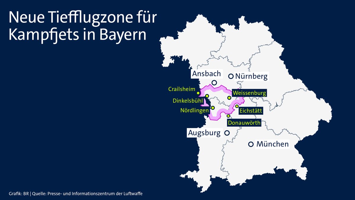 Das einzige Tieffluggebiet in Bayern, wo Kampfjets bis auf 75 Meter tief fliegen dürfen, ist nun reaktiviert. | Bild: BR / Ulrich Kölbl Das einzige Tieffluggebiet in Bayern, wo Kampfjets bis auf 75 Meter tief fliegen dürfen, ist nun reaktiviert.