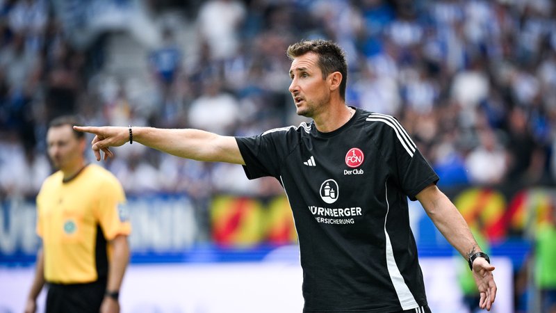 Der Nürnberger Trainer Miroslav Klose | Bild: picture-alliance/dpa Der Nürnberger Trainer Miroslav Klose