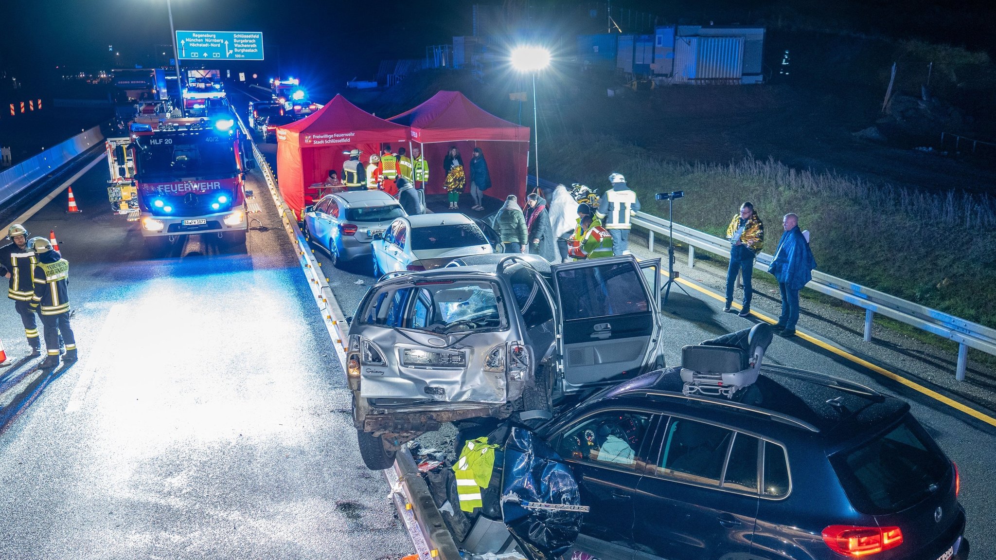 Massenunfall auf A3 bei Schlüsselfeld – Sperre aufgehoben