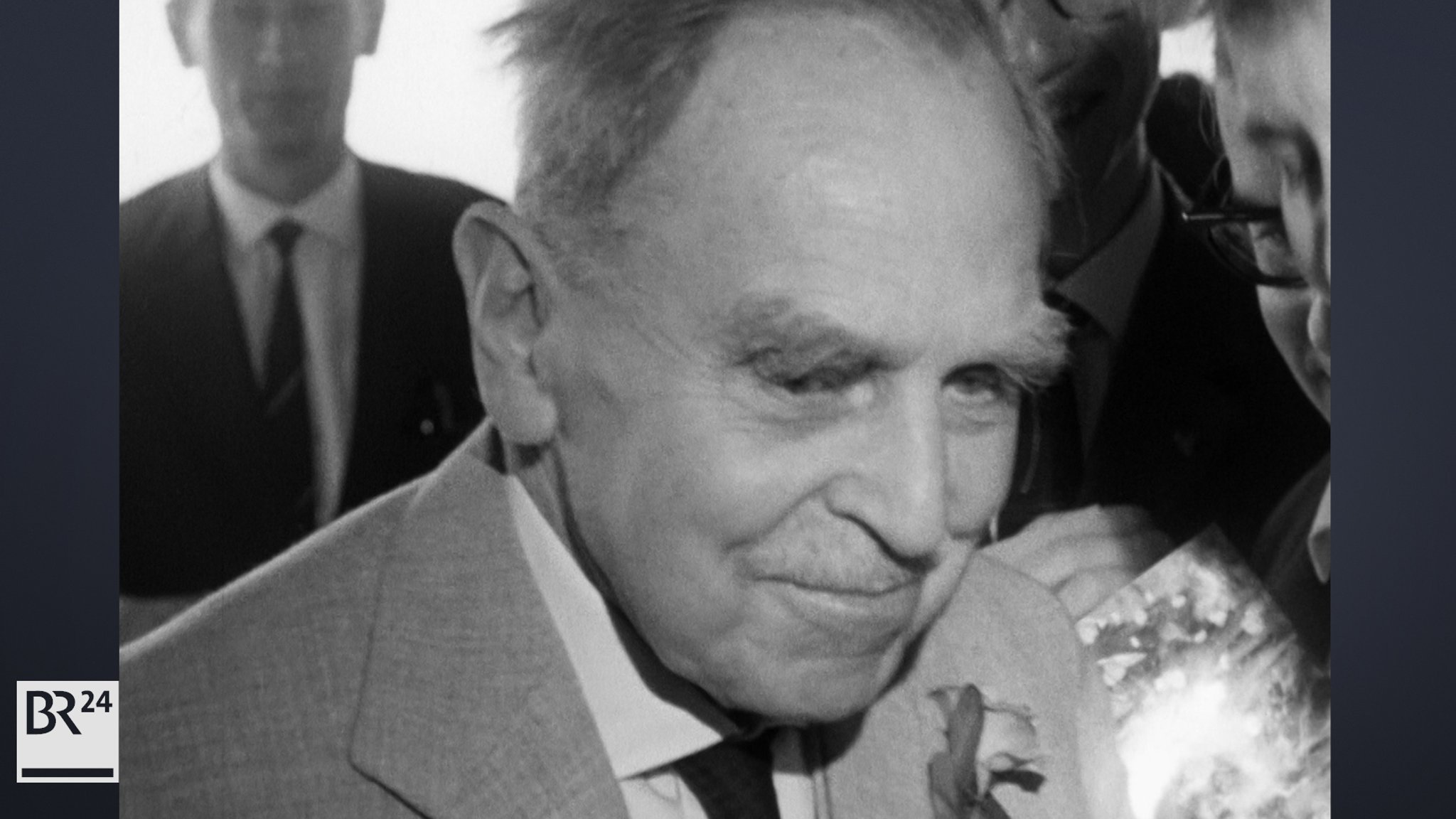 Otto Hahn in Lindau bei der Nobelpreisträgertagung