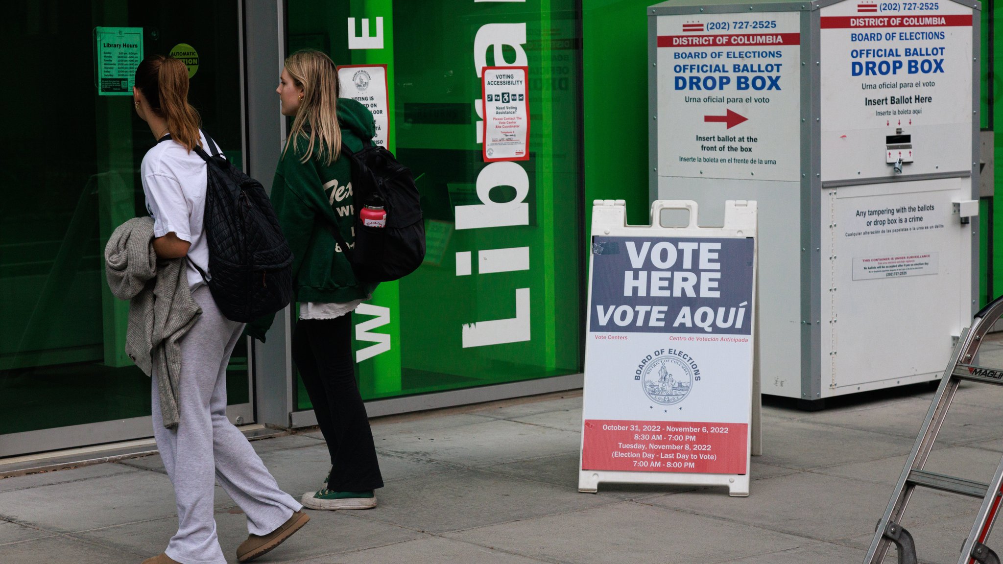 Wahlhinweis in Washington D.C., 06.11.22 (Symbolbild).