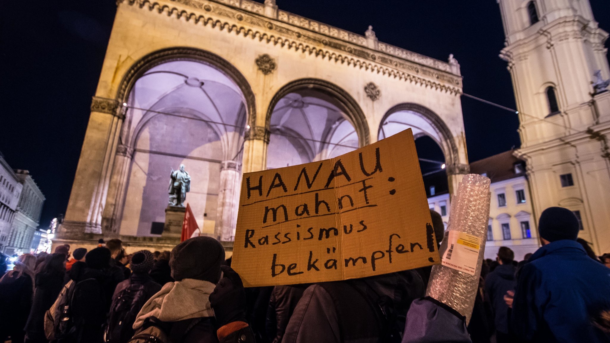 Demo in München nach dem Anschlag von Hanau.