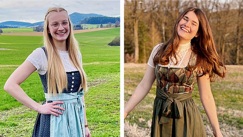 Verena Wagner und Elisabeth Heimerl aus der Oberpfalz sind die neuen Milchhoheiten | Bild: Milcherzeugerverband Bayern Verena Wagner und Elisabeth Heimerl aus der Oberpfalz sind die neuen Milchhoheiten