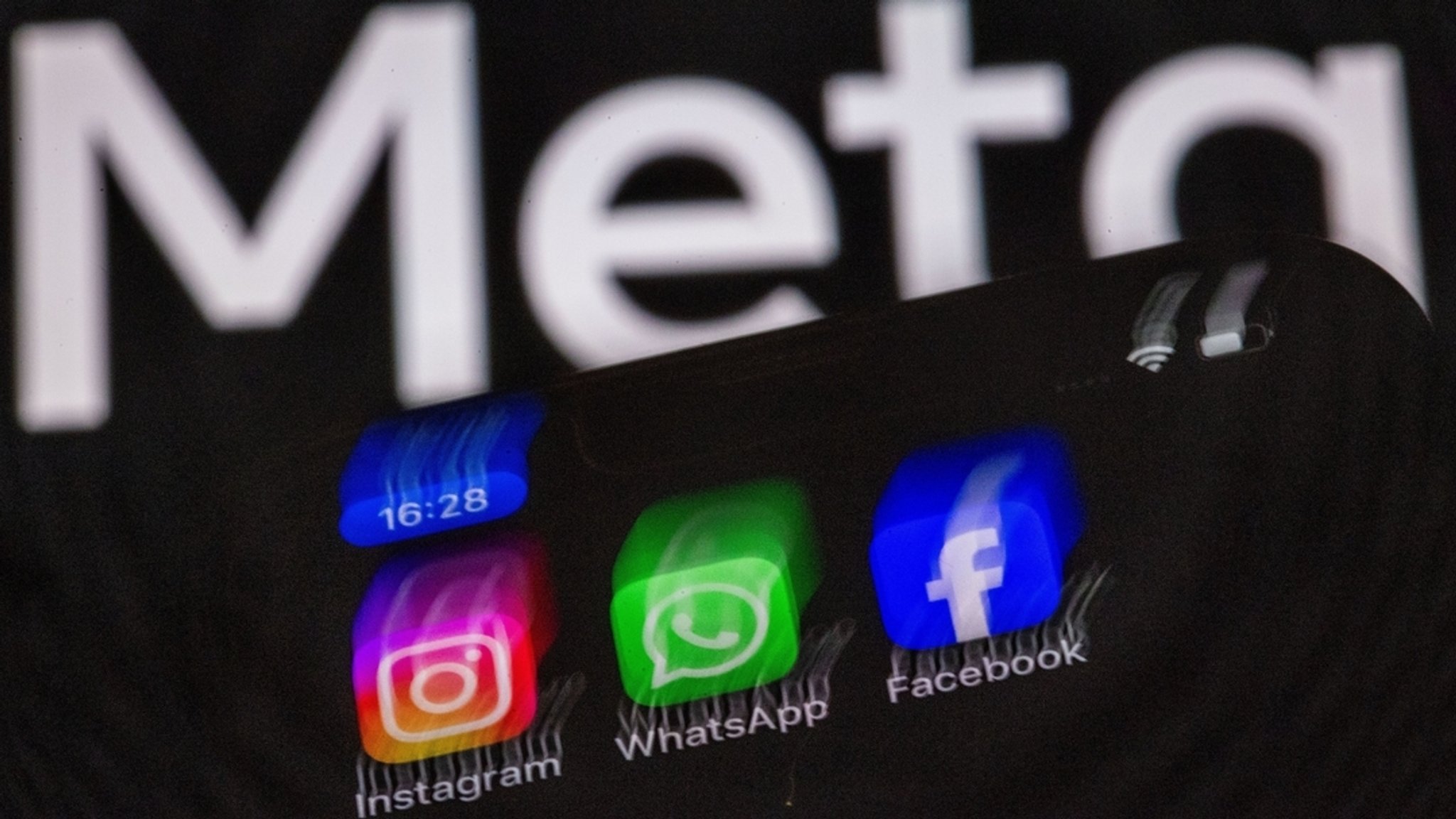 Die Meta-Apps Instagram, Facebook und WhatsApp.