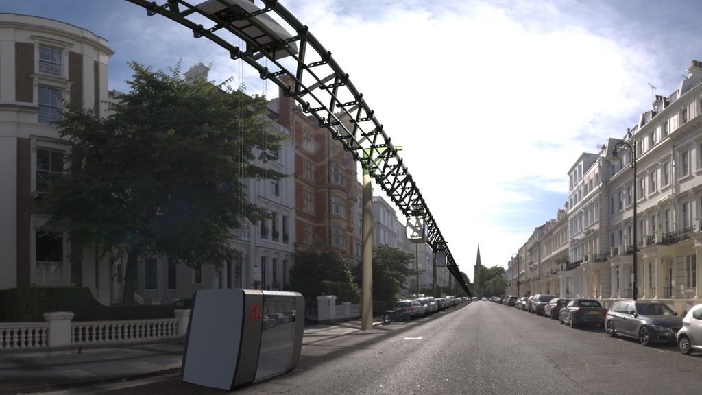 Verkehrsprojekt der Zukunft: Eine Hochbahn über den Straßen.