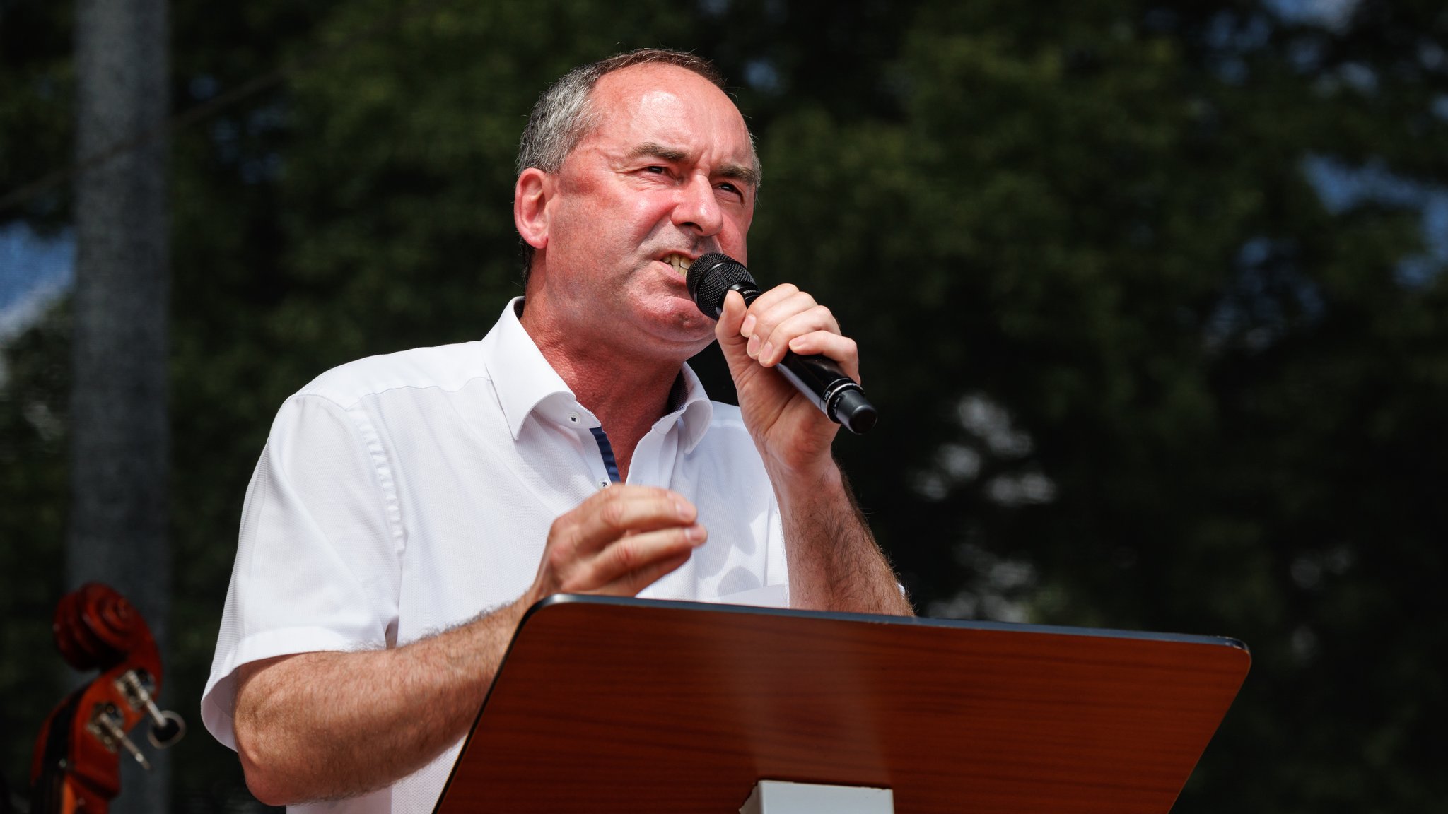 Hubert Aiwanger spricht auf der Demonstration gegen die Klimapolitik der Ampelregierung