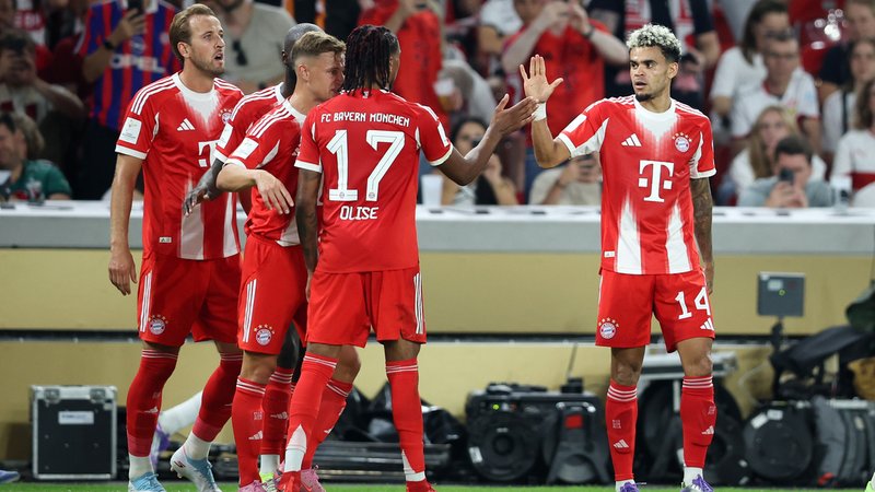 Harry Kane, Joshua Kimmich, Michael Olise und Luis Diaz | Bild: picture alliance / sampics / Stefan Matzke | Stefan Matzke Harry Kane, Joshua Kimmich, Michael Olise und Luis Diaz