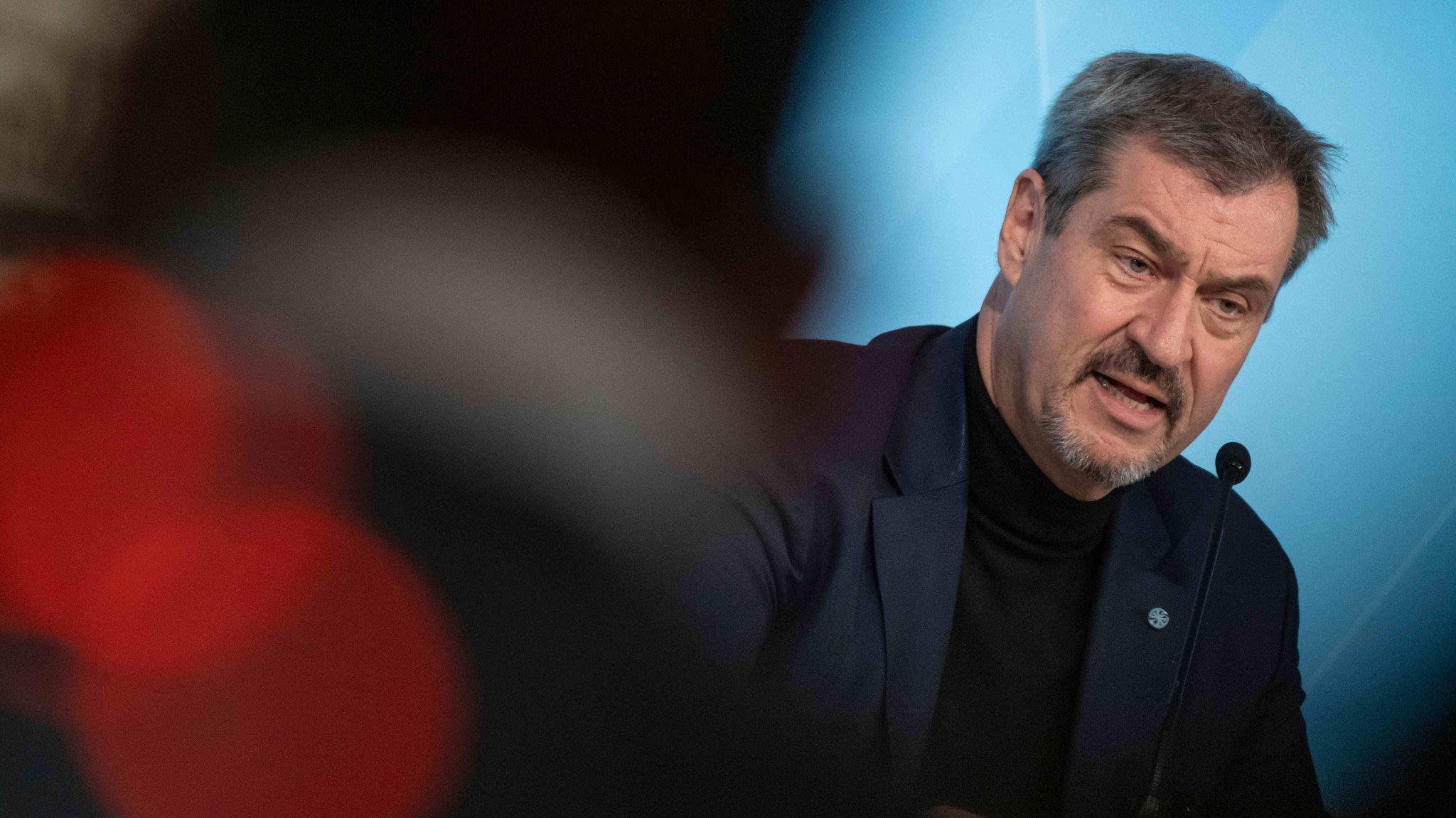 Markus Söder, (CSU) Ministerpräsident von Bayern, spricht auf der Pressekonferenz zur Haushaltsklausur des bayerischen Kabinetts.