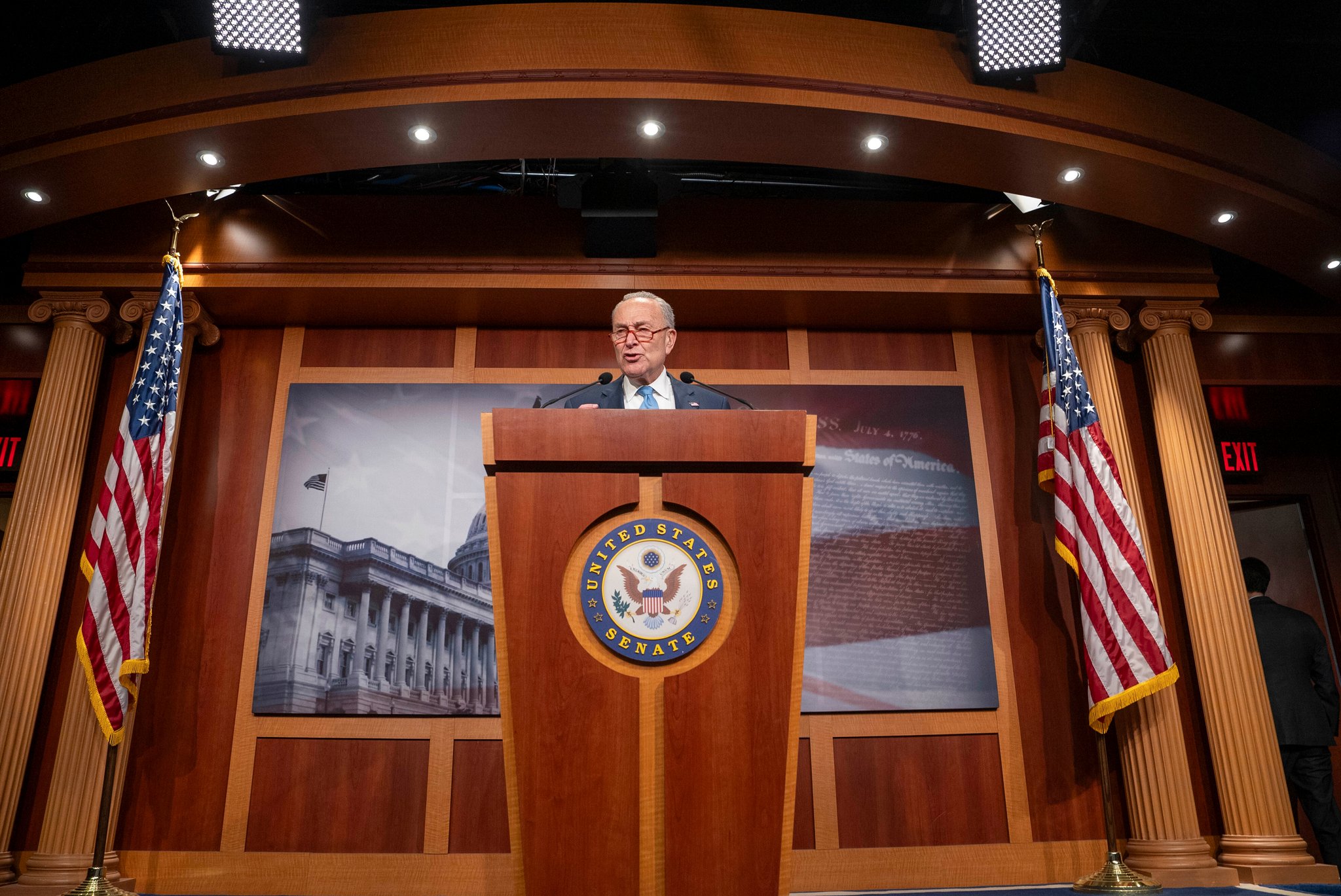 14.11.2023: Demokrat Chuck Schumer bei einer Pressekonferenz 