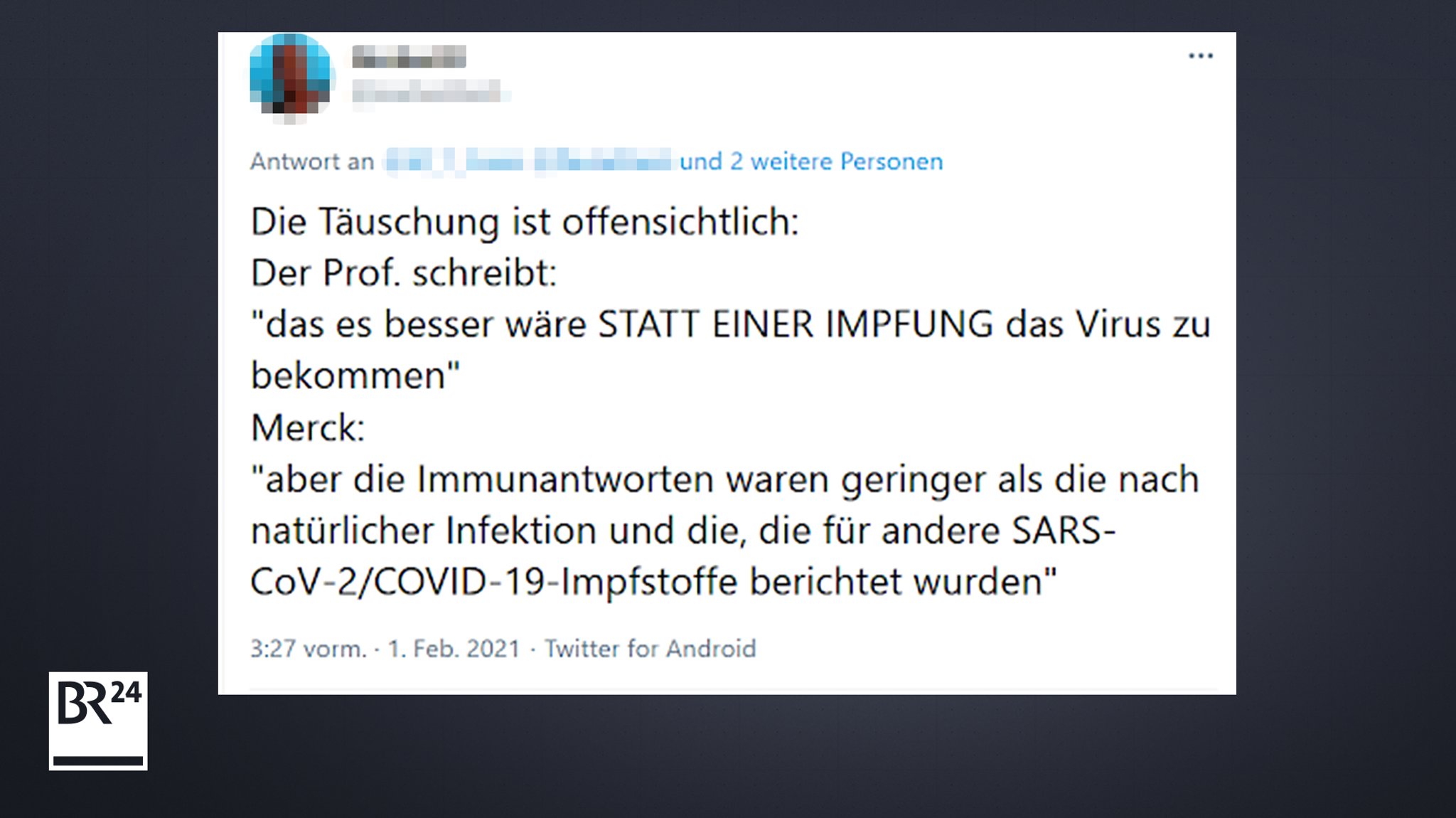 Twitter-Nutzer kritisieren, Hockertz gebe die englische Pressemitteilung falsch wider.