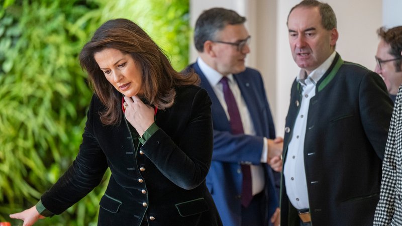 Kaniber (CSU) und Aiwanger (FW) bei einer Kabinettssitzung (Archiv) | Bild: picture alliance/dpa | Peter Kneffel Kaniber (CSU) und Aiwanger (FW) bei einer Kabinettssitzung (Archiv)