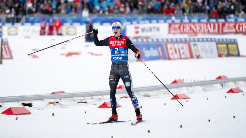 Vinzenz Geiger jubelt bei der WM in Trondheim | Bild: picture alliance / Eibner-Pressefoto Vinzenz Geiger jubelt bei der WM in Trondheim