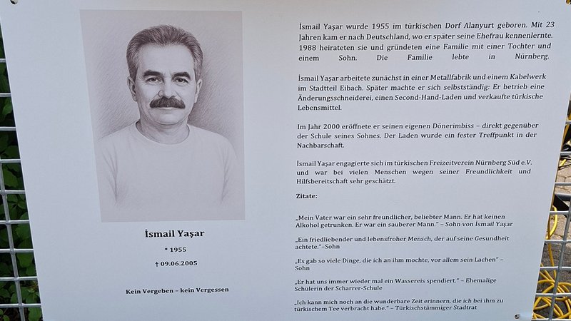 Eine Gedenktafel für Ismail Yaşar. | Bild: BR/ Eleonore Birkenstock Eine Gedenktafel für Ismail Yaşar.